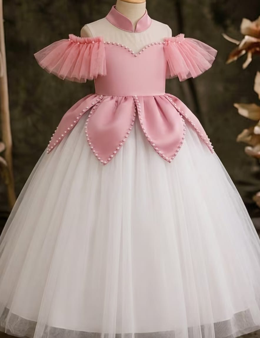 Pink flower Girl dress-2